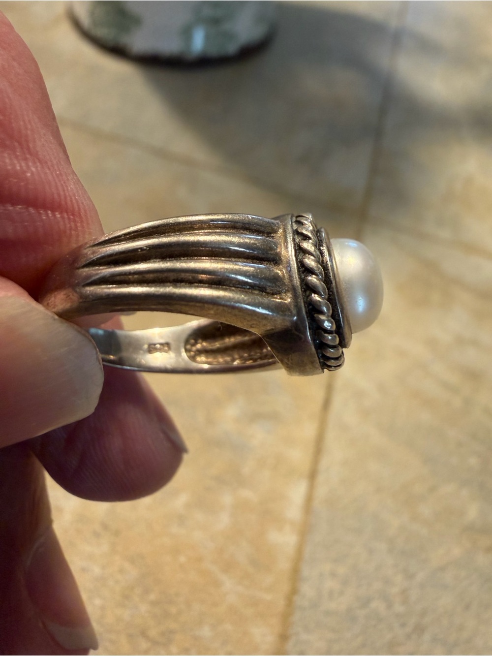 Silpada- Sterling Silver Pearl Stackable Ring - White Pearl - Picture 2 of 6